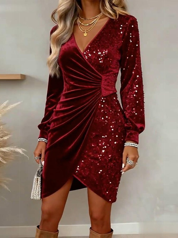 Sequined Velvet Dress for Women