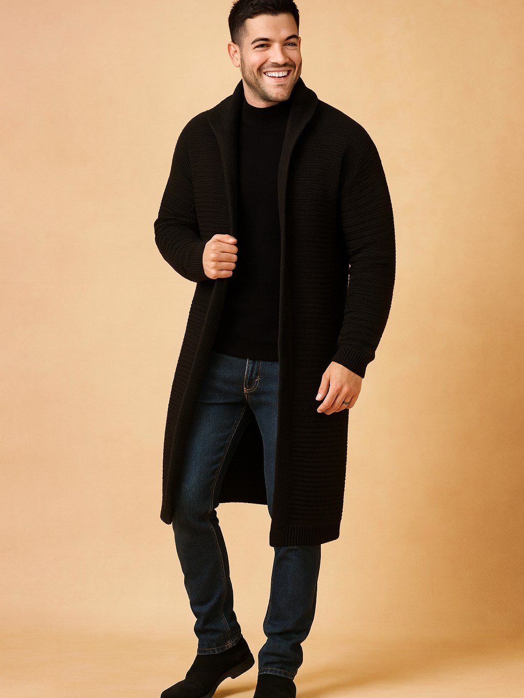 Stand-Up Collar Cardigan for Men