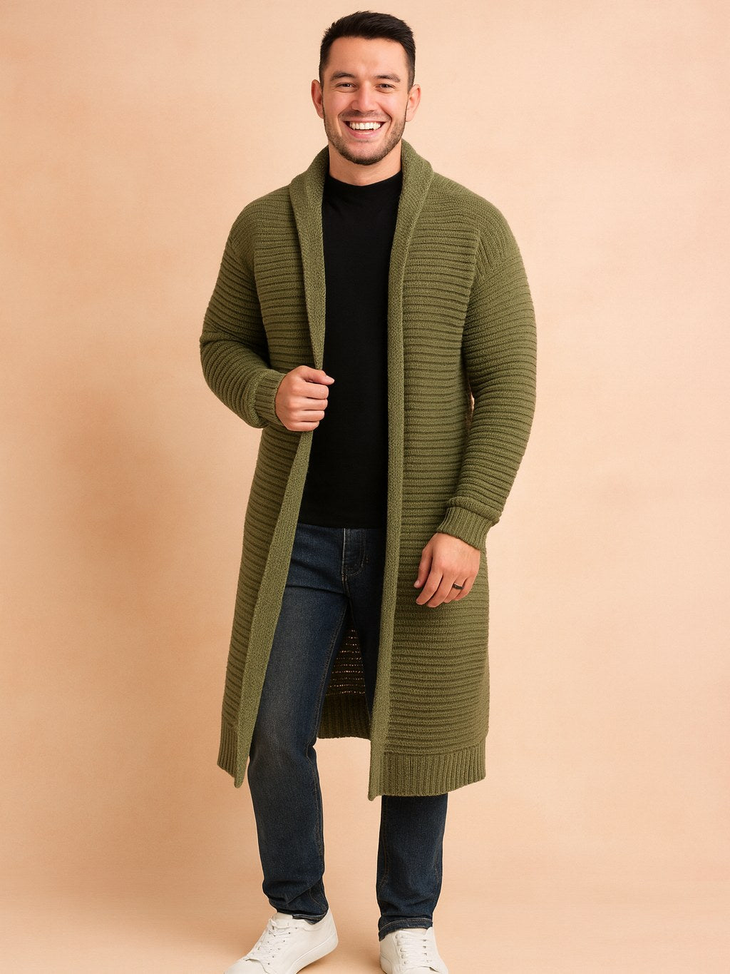 Stand-Up Collar Cardigan for Men