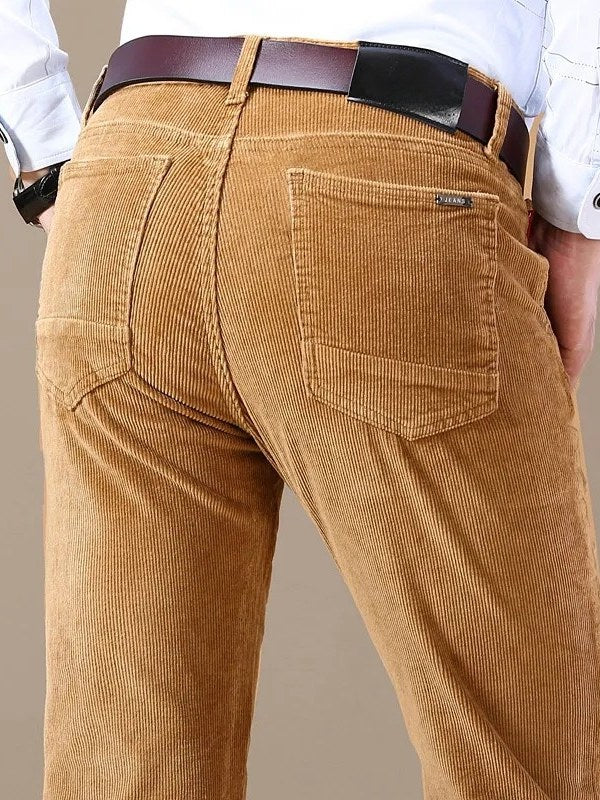 Straight Leg Corduroy Pants for Men