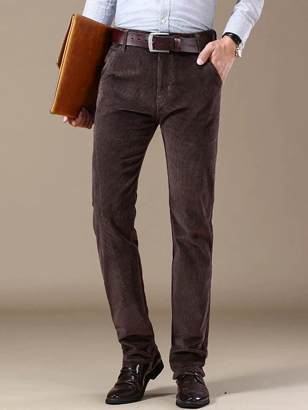 Straight Leg Corduroy Pants for Men