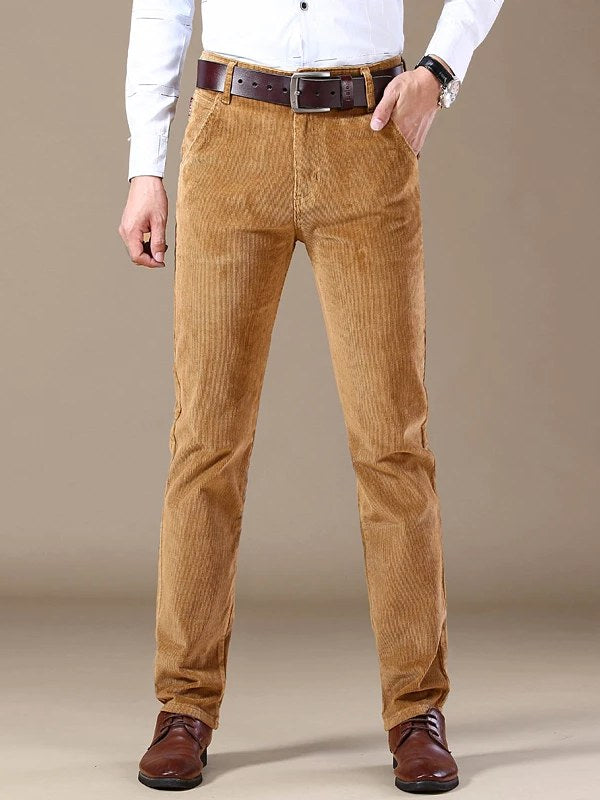 Straight Leg Corduroy Pants for Men