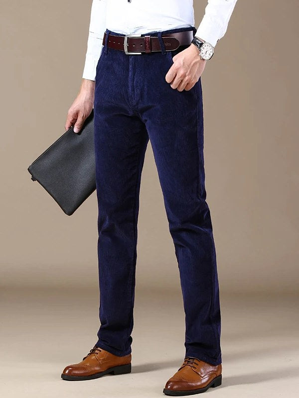 Straight Leg Corduroy Pants for Men