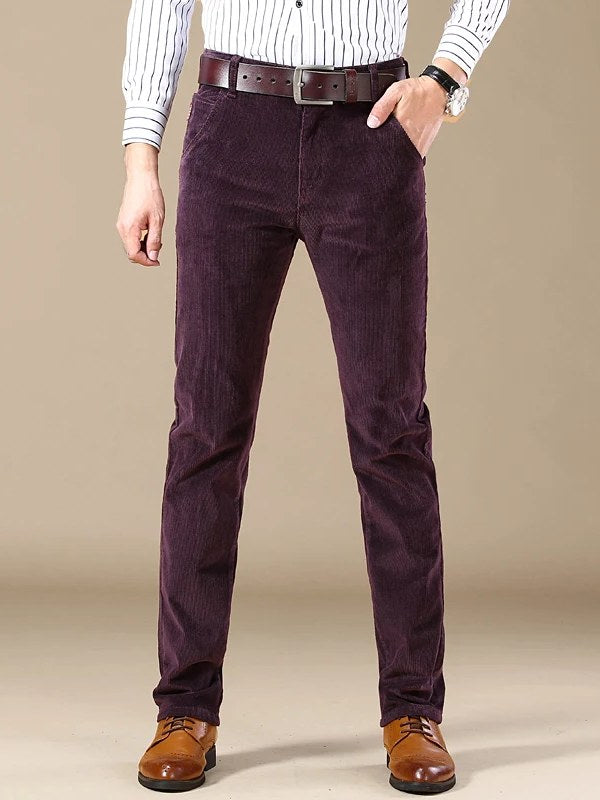 Straight Leg Corduroy Pants for Men