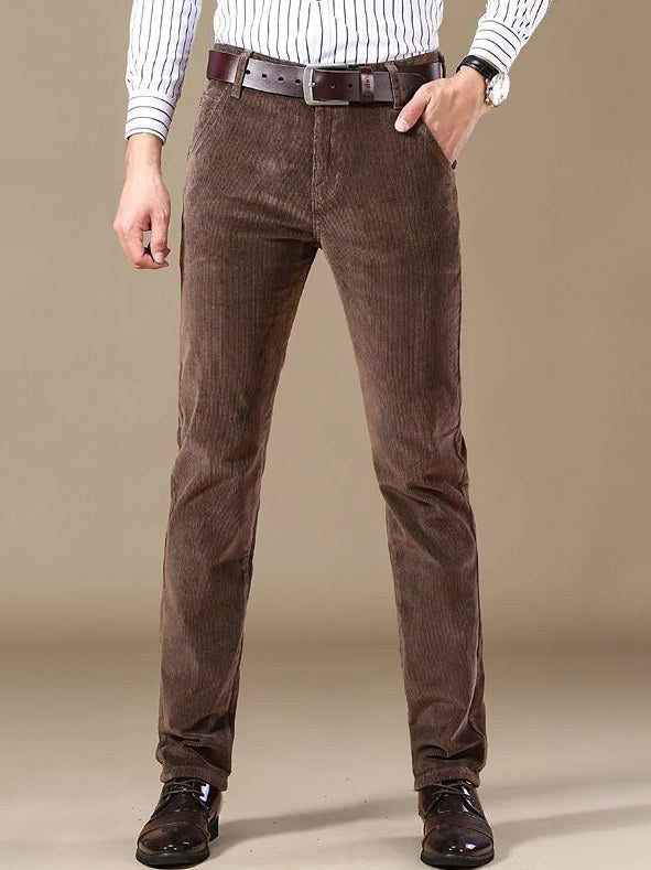 Straight Leg Corduroy Pants for Men