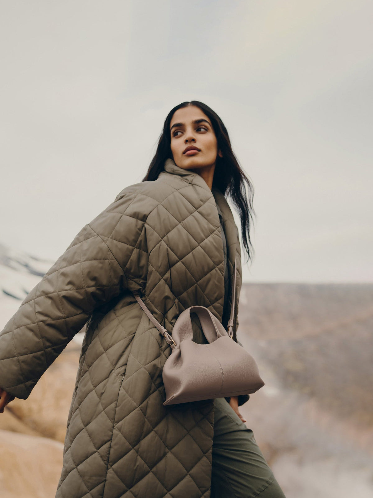 Taupe Mini Tote Bag for Women