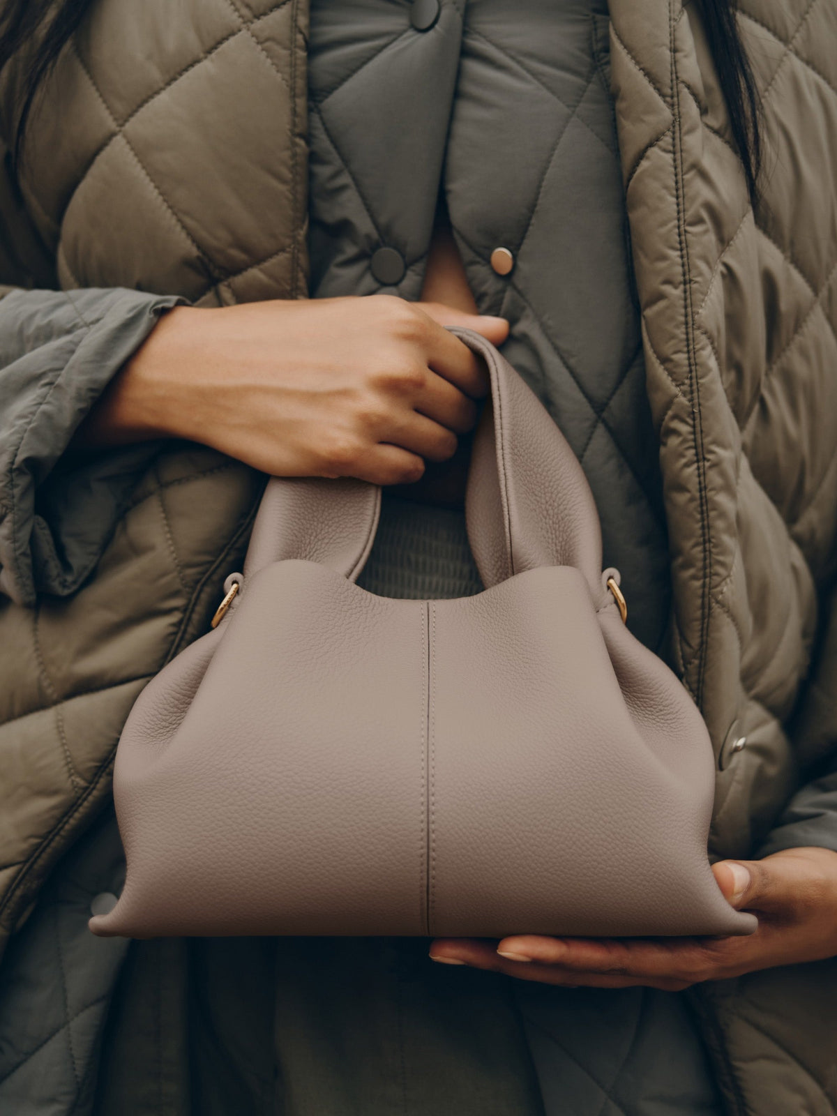 Taupe Mini Tote Bag for Women