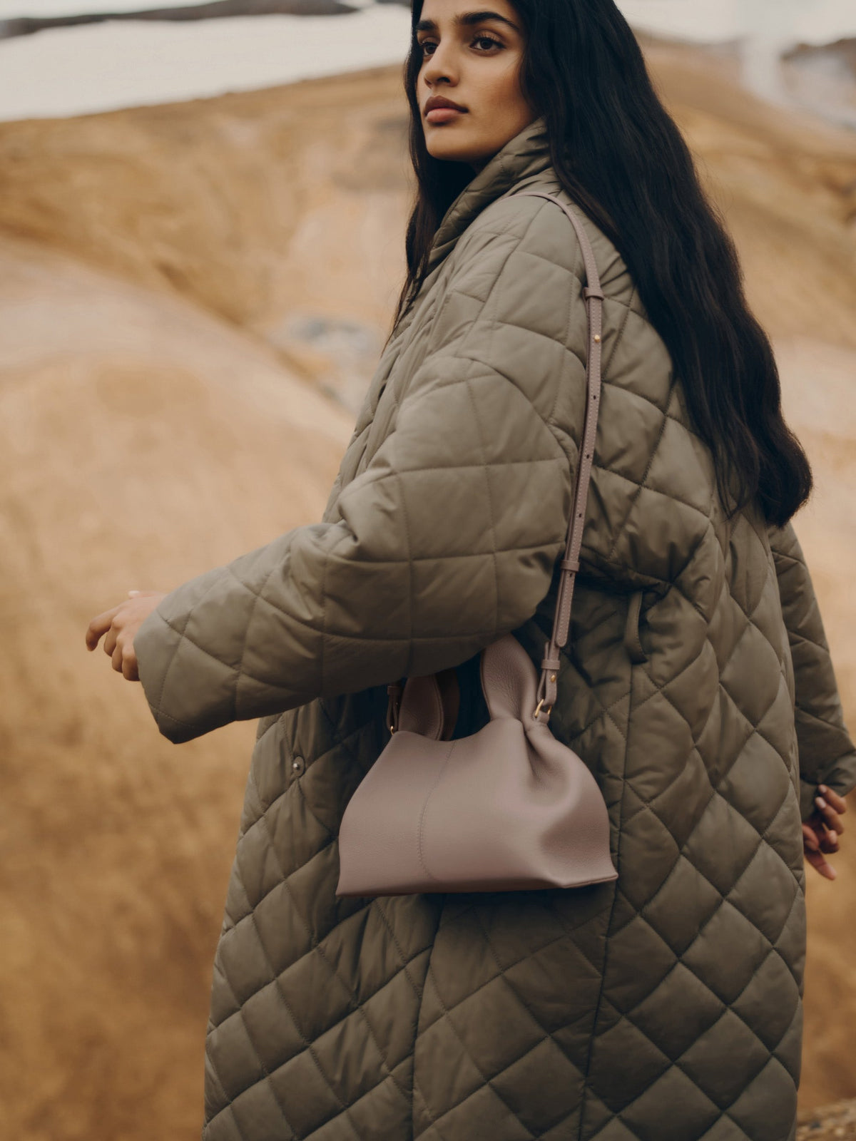 Taupe Mini Tote Bag for Women