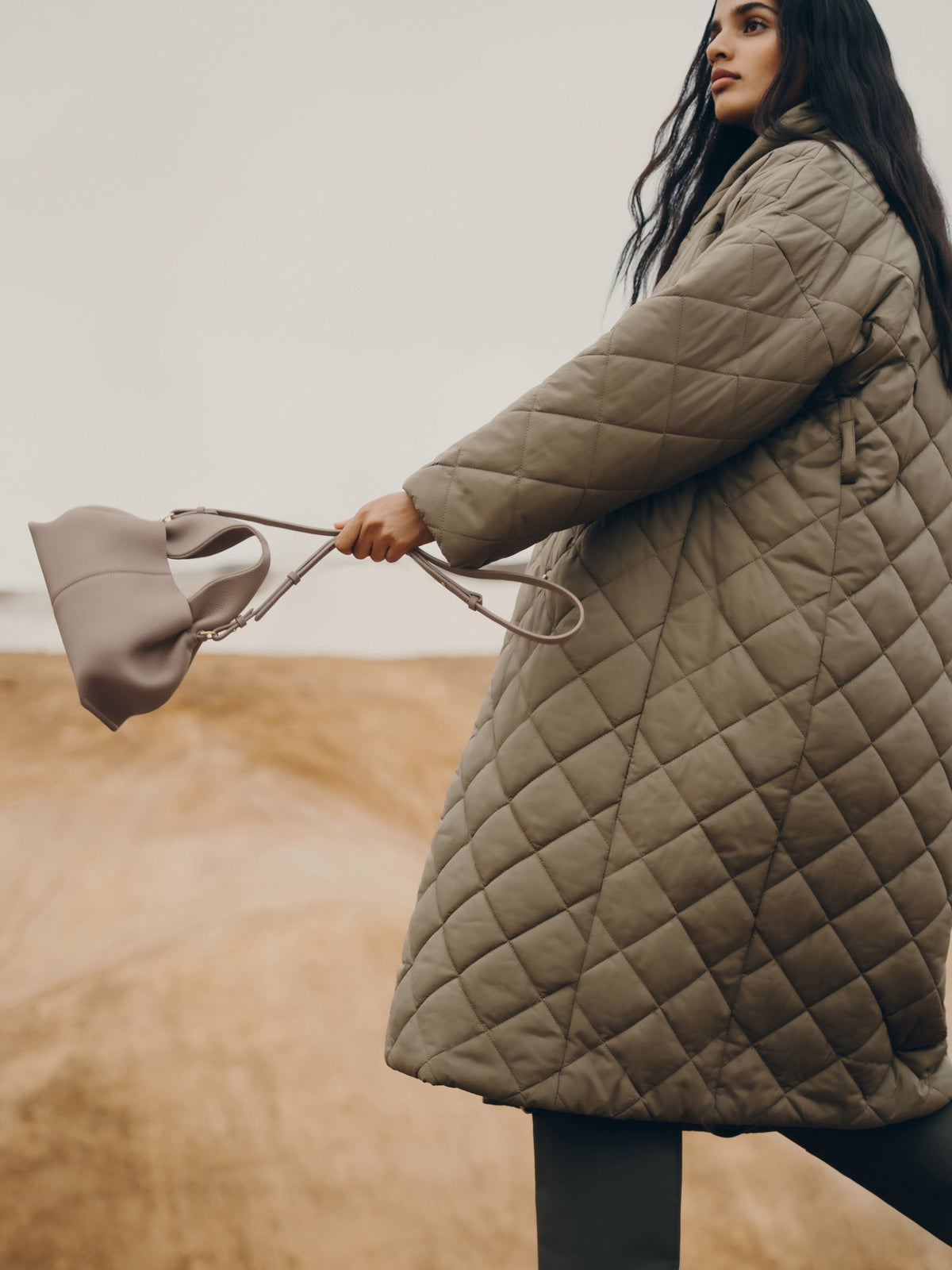 Taupe Mini Tote Bag for Women