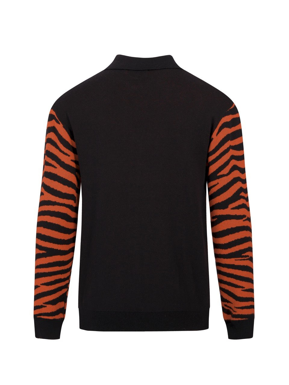 Tiger Jacquard Polo Cardigan for Men