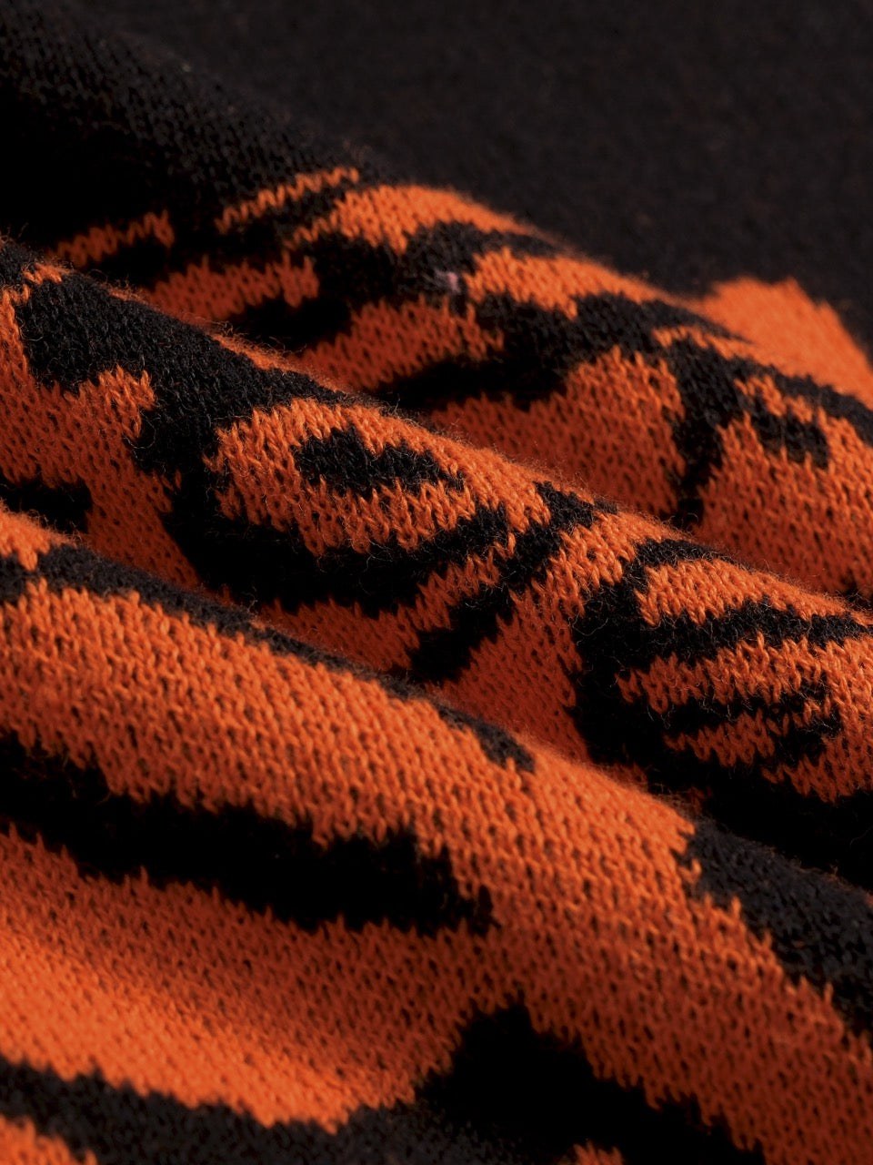 Tiger Jacquard Polo Cardigan for Men