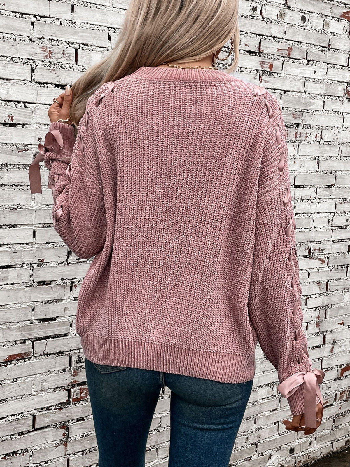 Waffle Knit Sweatshirt for Women