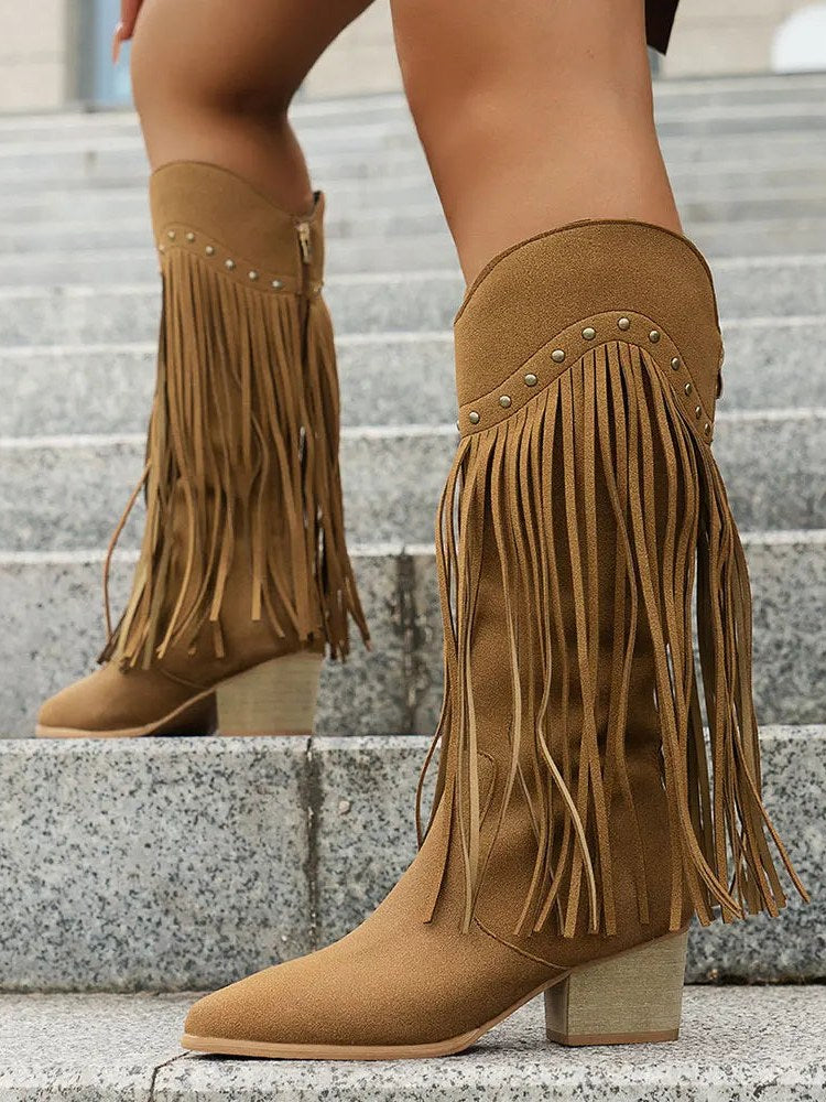 Western Fringe Cowboy Boots for Women