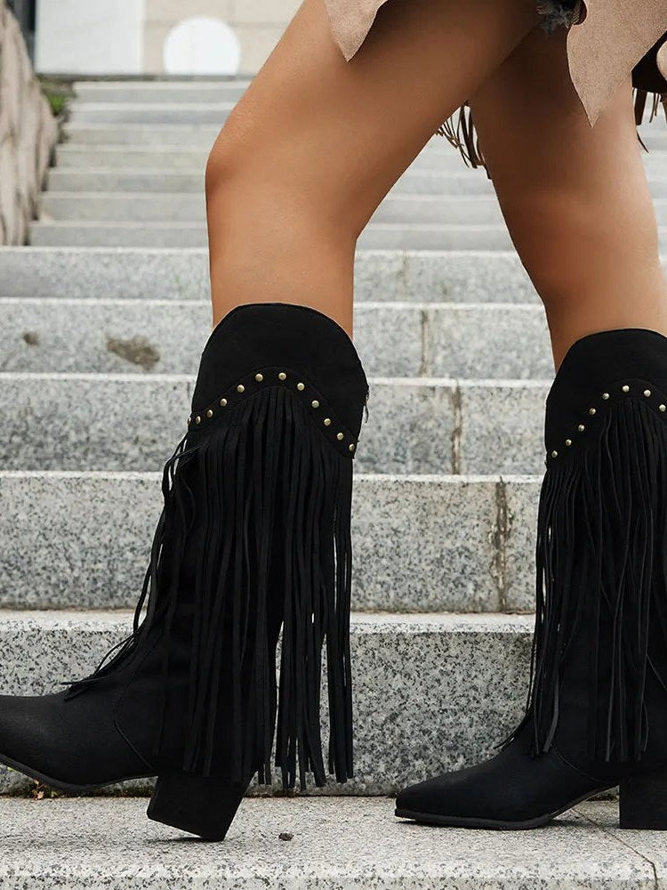 Western Fringe Cowboy Boots for Women